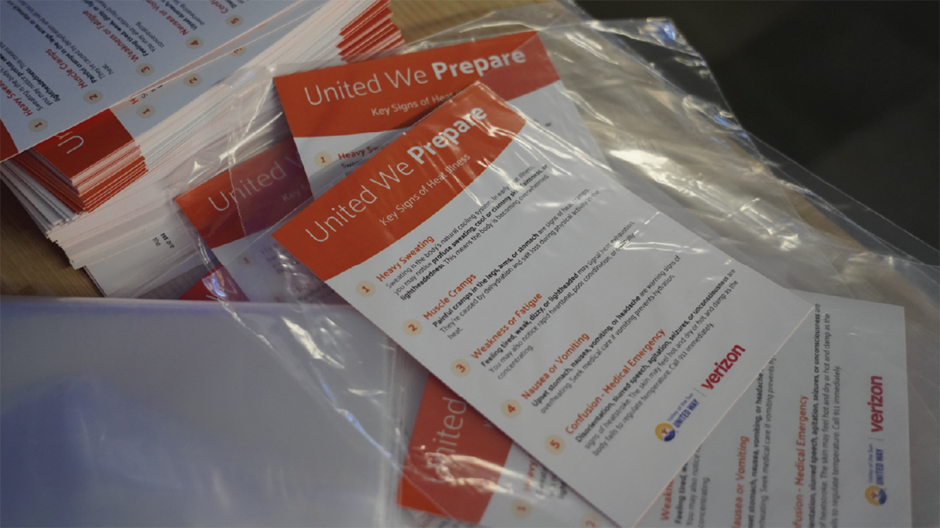 Flyers with tips for dealing with extreme heat