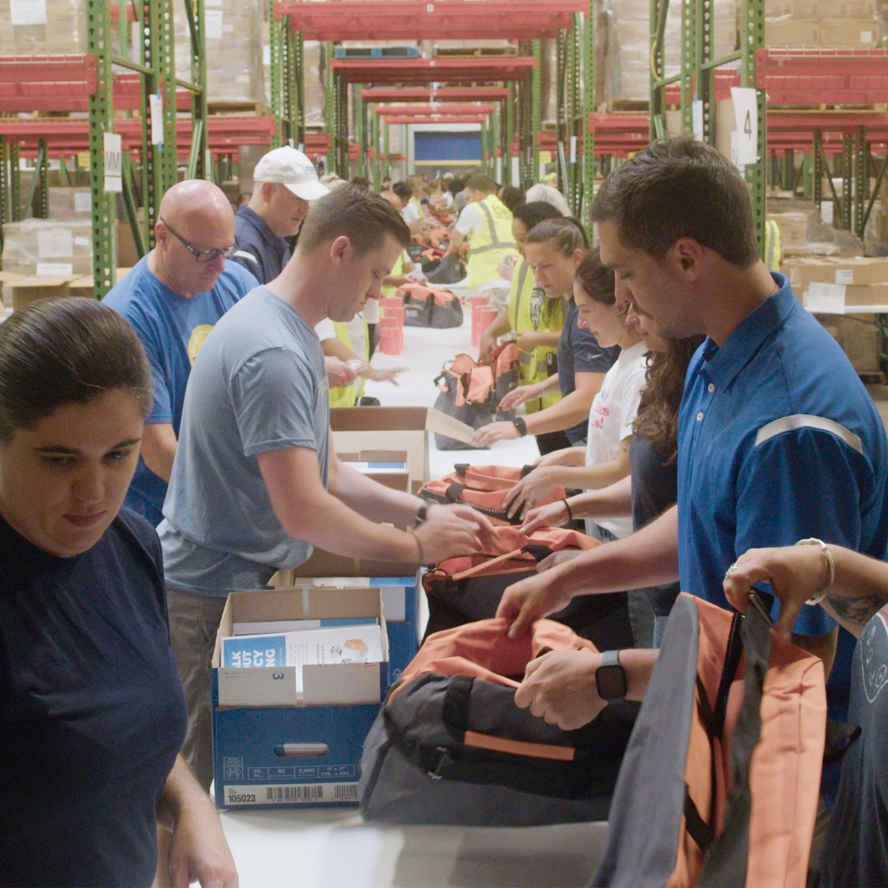 Volunteers packing blizzard preparedness kits in Buffalo
