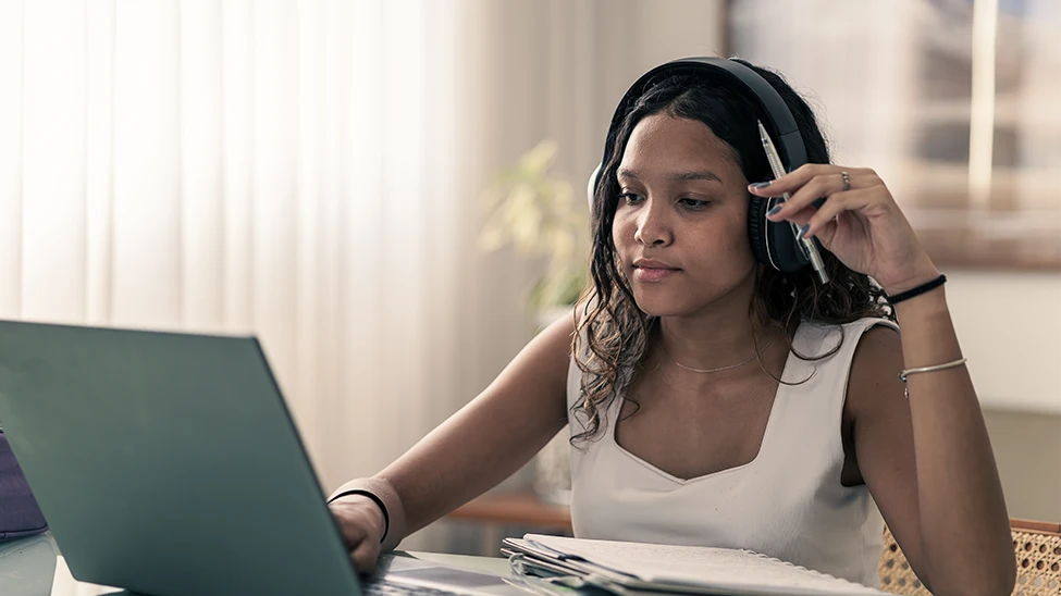 A person attending an online workshop