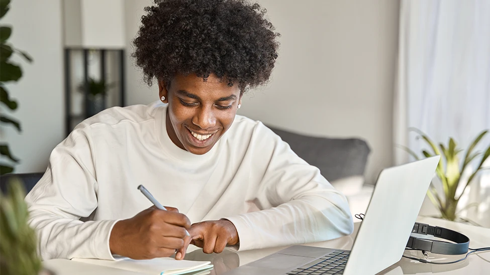 A person in front of a computer