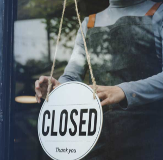 Closed business sign