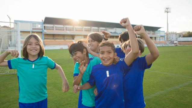 Youth on playing field