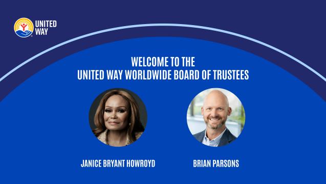 Graphic with new United Way Worldwide Board Members