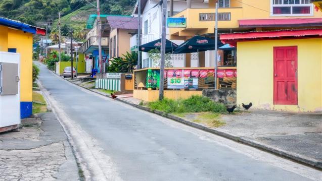 Empty streets in an island community