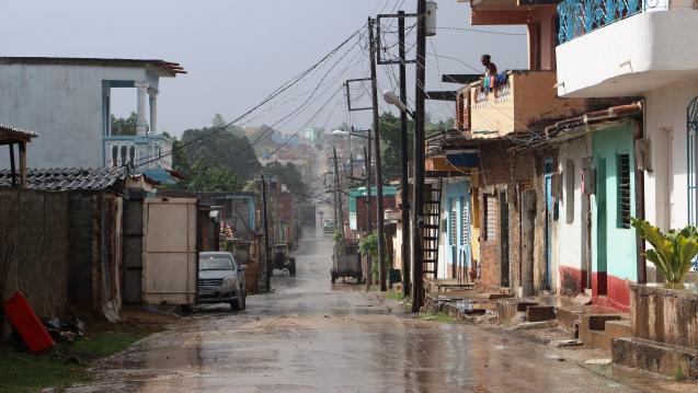 Flooded streets after hurricane