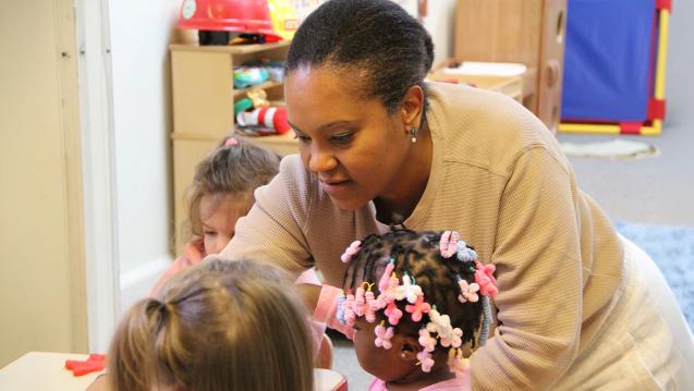 Maine mom playing with children