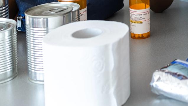 A roll of toilet paper