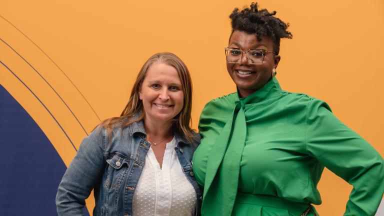Two United Way staff members at an event