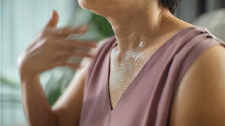 Person who is sweating in hot weather
