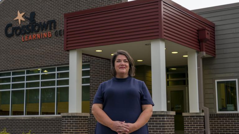 Crosstown Learning Center's Executive Director standing outside Crosstown Learning