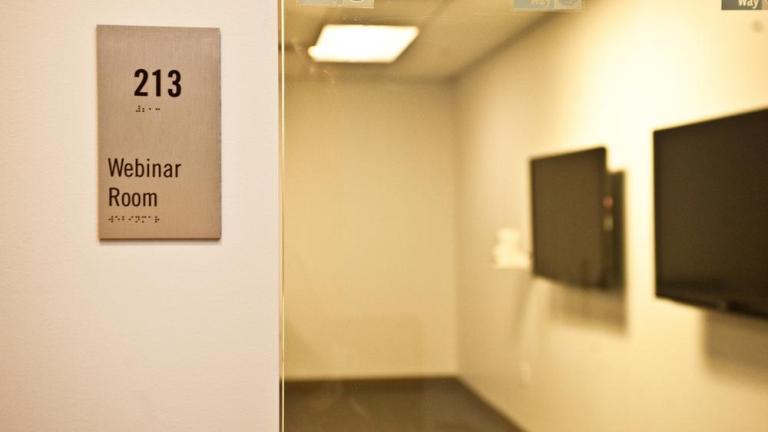 The entryway to the Webinar Room