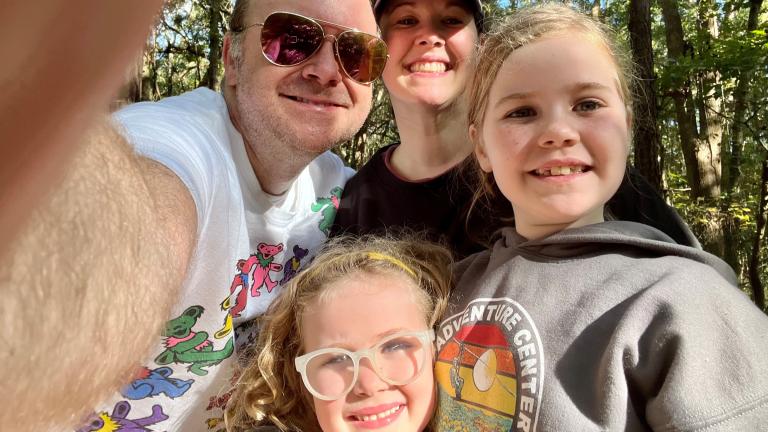 The Hampton family on a camping trip