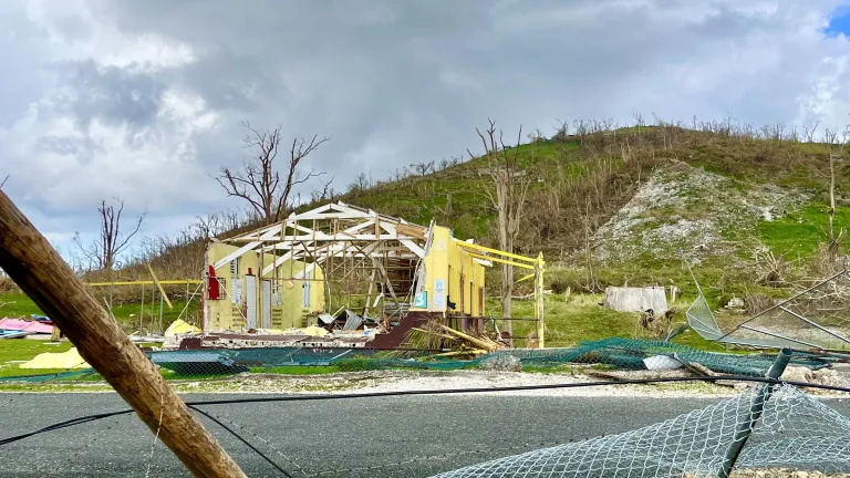 Destroyed home in Jamaica after Hurricane Melissa