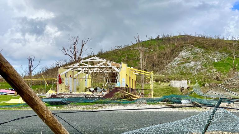 Destroyed home in Jamaica after Hurricane Melissa