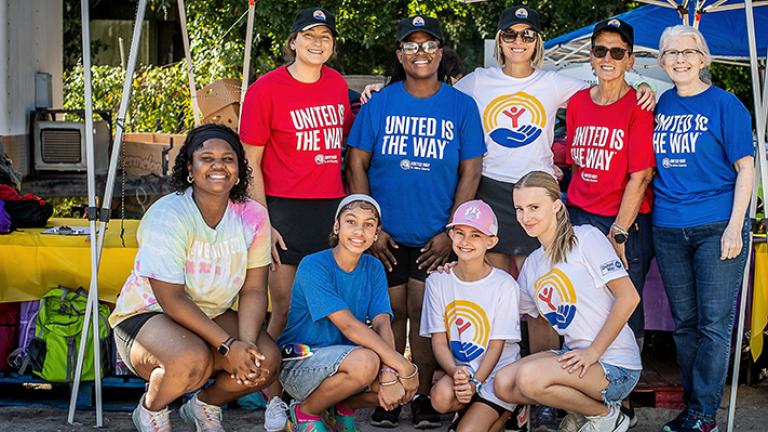 United Way volunteers at a Florida famer's market. 