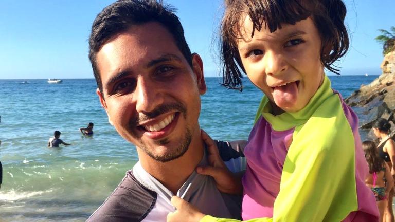 Jose Chirinos with his young cousin, Anabella
