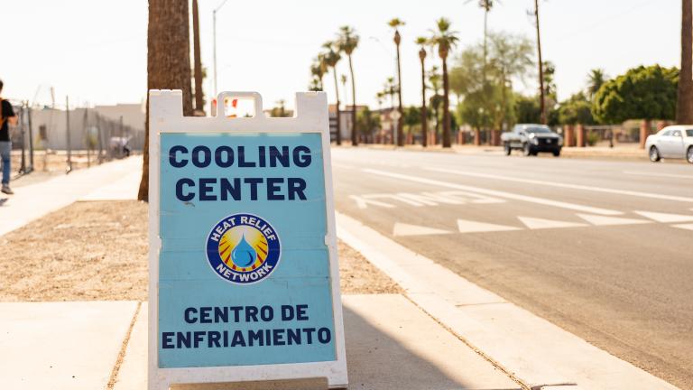 A sign for a Cooling Center in Phoenix 