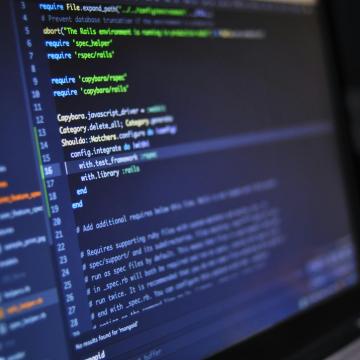 computer screen showing code