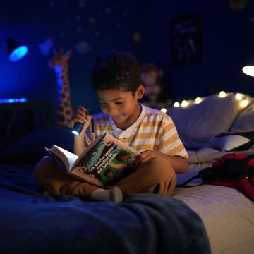 Child reading a book