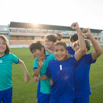 Youth on playing field