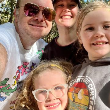 The Hampton family on a camping trip