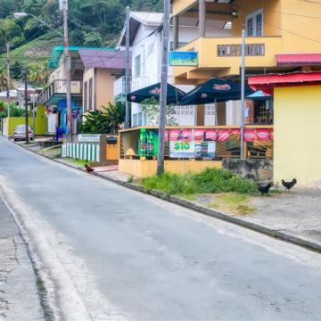 Empty streets in an island community