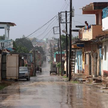 Flooded streets after hurricane