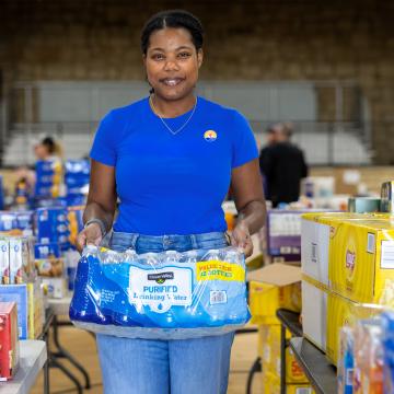 Volunteer at a food bank