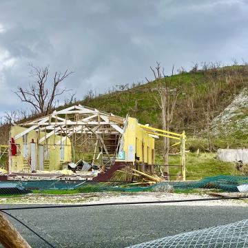 Destroyed home in Jamaica after Hurricane Melissa