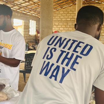 United Way workers sort donations to help Ghana flood recovery