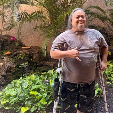United Way Maui moved quickly to help residents like Keola, who uses a prosthetic leg, find temporary housing after devastating March floods.