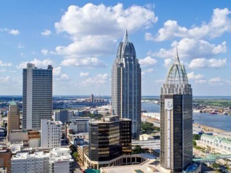 Skyline of downtown Mobile, Alabama