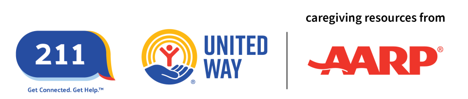 211, United Way, and AARP logo