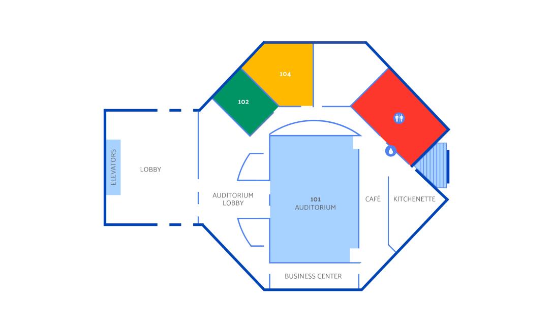 Floorplan of the first floor of the Mary M. Gates Learning Center
