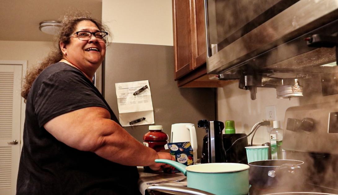 Woman preparing a meal