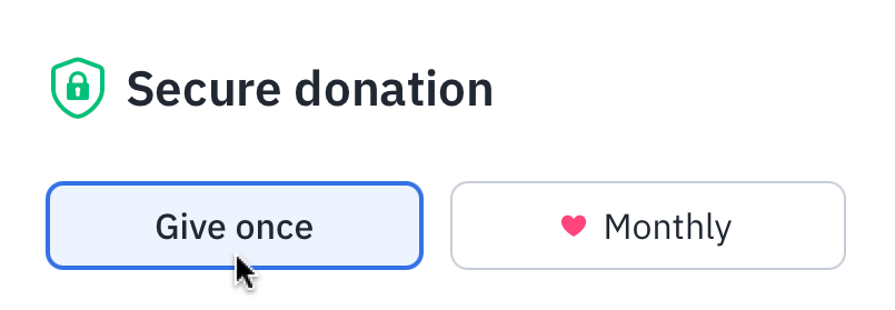 Screenshot showing Give Once button